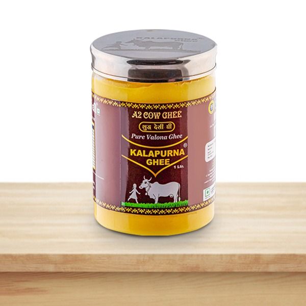 Kalapurna Natural A2 Desi Cow Bilona Ghee Bottle - 1 LTR