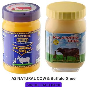 Combo Pack - A2 Cow and Buffalo Pure Ghee (500 ML each)